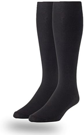 ComfortNFashion Lenzing Modal Super Soft Ribbed Knit Men's Knee High Dress Socks 2 Per Pack (Black, 13-15)