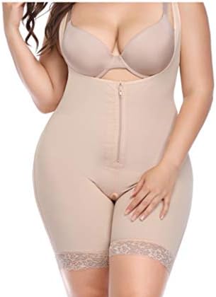 Women Bodysuit Sling Zipper Vest Corset Lace Spandex Slimming Lift Hip Shaping Full Back Underwear