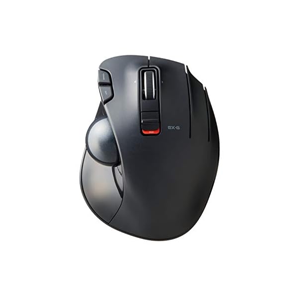 ELECOM-24GHz-Wireless-Thumb-operated-Trackball-Mouse-6-Button-Function-with-Smooth-Tracking-Precision-Optical-Gaming-Sensor-M-XT3DRBK Elecom Trackball Mouse 2.4GHz Wireless Thumb Control Sculpted Ergonomic Design 6-Button Function, Smooth Tracking…