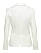 ACKKIA Women's Beige Business Casual Notched Lapel Pocket Button Work Office Blazer Jacket Suit Size S