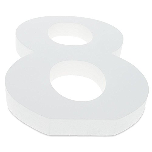 6" Classic Font White Color Wooden Number 8