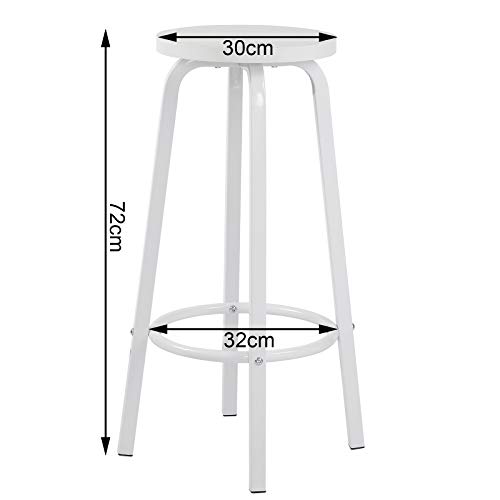 WOLTU BT17ws+BH237ws-2 1xBartisch + 2xBarhocker Stehtisch Esstisch Bistrotisch Bartheke Tresentisch Metallgestell MDF… – Bild 5