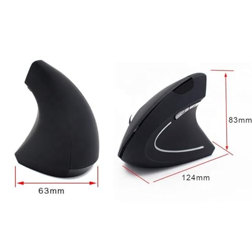 GADIRIA Ergonomic Vertical Mouse V2 A AAA Batteries Not Included – Wireless Mouse 800 to 1600 dpi, 2.4GHz, USB Microreceiver, Illuminated, for Computer, PC, Laptop, Desktop, Laptop, Laptop, Mac, Black