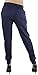 ToBeInStyle Women's Solid Print French Terry Jogger Pants - Eclipse - Large