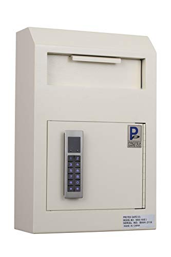 Protex WDS-150E Electronic Wall-Mount Locking Bulky Items Drop Box, Off White - Thumbnail 4