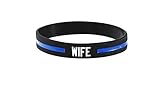 Thin Blue Line Police Officer Awareness Silicone Band 7.5