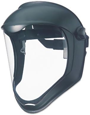 Lightweight, ergonomic design for all-day comfort. - UVEX SAFETY, INC. Bionic Face Shield, Matte Black Frame, Clear Lens