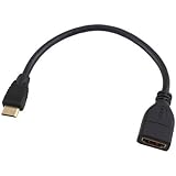 Afunta Mini HDMI Male to HDMI Female Converter Adapter Cable Cord 1080P