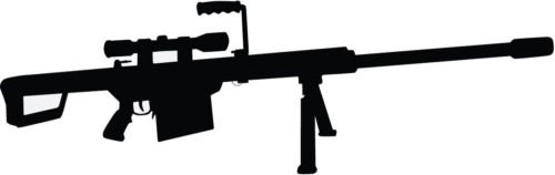 Barrett 50 Caliber Gun Rifle Decal Window Sticker (WHITE COLOR DECAL) - Die Cut Decal Bumper Sticker For Windows, Cars, Trucks, Laptops, Etc. (Best 50 Cal Rifle)