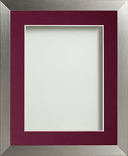 Frame Company Simpson Range Silver 8x8 inch Frame With Plum Mount for 5x5 inch *Choice of Sizes* Fitted with Real Glass — image 1