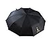 WITKEEN DeNobilli Windproof Travel Umbrella, [Classic Black] Best Armored (10 Fiberglass Ribs) Auto Open Close Compact Travel Umbrellas with Real Wood Handle