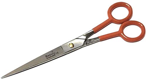 Hairdressing Scissors, 7” Barber Sharp Hair Scissor, Stainless Steel Hair Cutting Shears for Women and Men, Barber Shears, Beard Grooming, Pet Grooming for Home and Professional Use (Red)