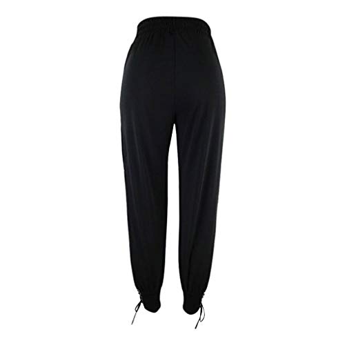 CCatyam Pants for Women, Trouser High Waist Wide Leg Splice Split Sport Loose Casual Fashion Black