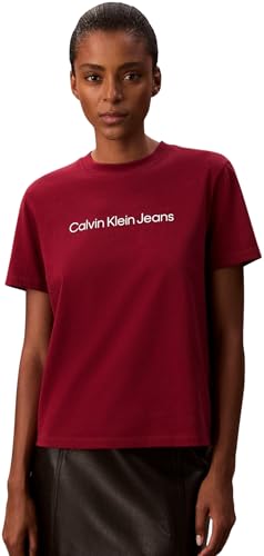 Donna T-Shirt Maniche Corte Logo Classic Regular Fit, Rosso (Magenta Jewel), L