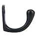 A29 Set of 6 Single Coat Hooks, Heavy Duty Black Wall Hooks, Entryway and Bathroom Hooks for Hats, Towels, Coats, and Robes, Mounted 1 3/4 Inches, Utility Iron, Black Powder Coat Finish