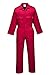 Portwest S999 Euro Polycotton Multipocket Work Coverall with Front Snap Closure, Red, Medium