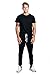 PROGO USA Men's Joggers Sweatpants Basic Fleece Marled Jogger Pant Elastic Waist (Small, Black (Slanted Pocket))