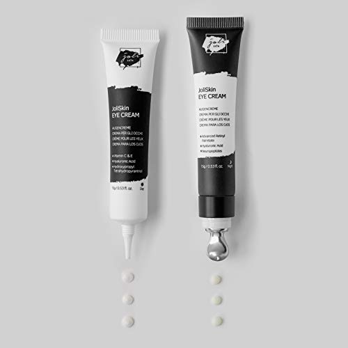 Joliskin Crème pour les Yeux, Anti-âge Crème Contour des Yeux - Élimine les Ridules, les Rides, les Gonflements, les Poches et les Pattes d\'oie, Soin Yeux pour les Hommes et les Femmes - 2x15g
