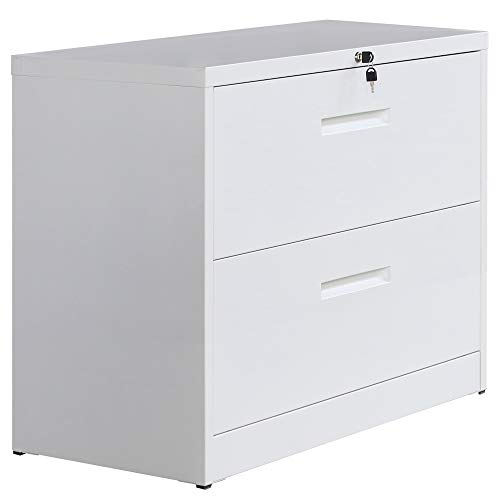 Lonma Lockable Heavy Duty Lateral File Cabinet Metal 2 Drawer File