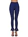 Ekouaer Womens High Waist Leggings Yoga Pants Workout Leggings With Ruffle Hem,Dark Blue,Medium