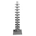 SEI Furniture 11- shelf Metal Spine Book Tower, Silver