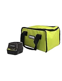 Ryobi P118B 18V Battery Charger and Soft-Sided Power Tool Bag with Cross X Stitching and Zippered Top, Bundle (Charger w Bag)