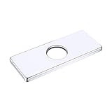 KES 6-Inch Sink Faucet Hole Cover Deck Plate Square Escutcheon for Bathroom or Kitchen Single Hole Mixer Tap, Polished Chrome, PEP2S15
