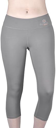 Compression Capri Leggings For Women/Slimming Yoga Pants/Tights &amp; Workout Clothes (Large, Gray)