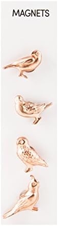 Three By Three Seattle Solid Cast Bird Magnets Copper Pack of 4 (22233)