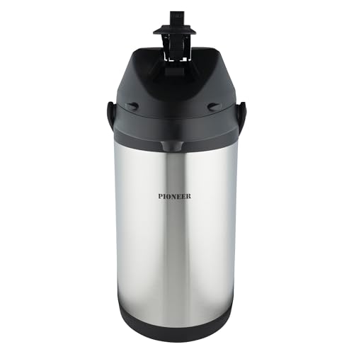 Pioneer Thermos da 5,0 litri in acciaio inossidabile con leva, flacone a tenuta stagna per bevande calde e fredde, distributore di bevande con pompa facile da usare per eventi