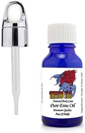 Tattoo You Emu Oil, .5 Ounce Dropper, Silver Cap, Cuticle Oil, Cuticle and Nail Repair