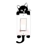 Clearance! Bowake New Cat Wall Stickers Light Switch Decor Decals Art Mural Baby Nursery Room (Black)