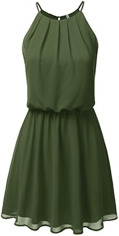 JJ Perfection Women's Sleeveless Double-Layered Pleated Mini Chiffon Dress