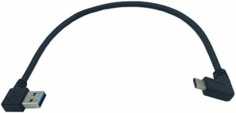 LARRITS Portable USB Type-C To USB 3.0 Cable 90 Degree Right Angle 25cm For Samsung Galaxy Note 8, Galaxy S8/S8 Plus, LG G6 G5 V20, NEW Macbook, Nintendo switch