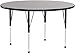 48'' Round Activity Table with 1.25'' Thick High Pressure Grey Laminate Top and Height Adjustable Pre-School Legs [XU-A48-RND-GY-H-P-GG]