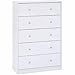Modern and Elegant Studio 5-Drawer Dresser (white)