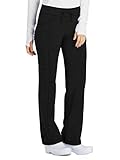 Cherokee Women's Petite Infinity Low-Rise Straight Leg Drawstring Pant, Black, Large