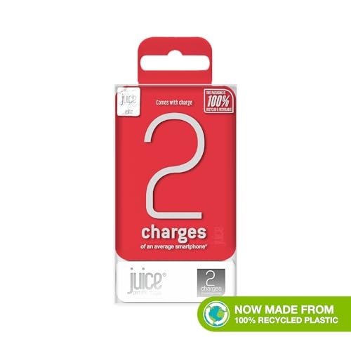 Juice 2 Charges Power Bank Portable Charger for Apple iPhone, Samsung, Huawei, Microsoft, Oppo, Sony - Red