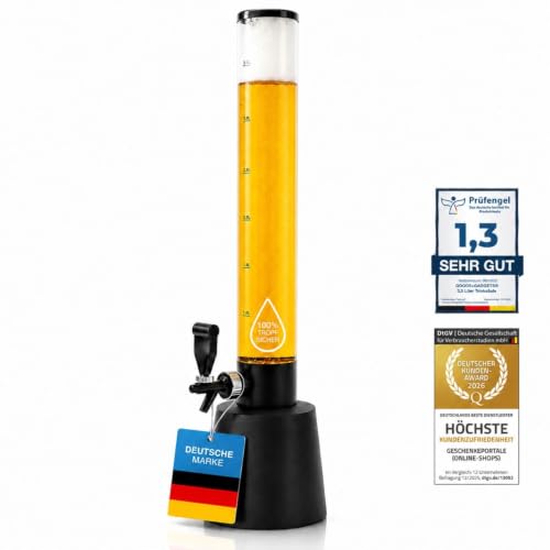 Biersäule 5L - XXL Party Bierzapfanlage, Bierturm & Trinksäule mit Zapfhahn