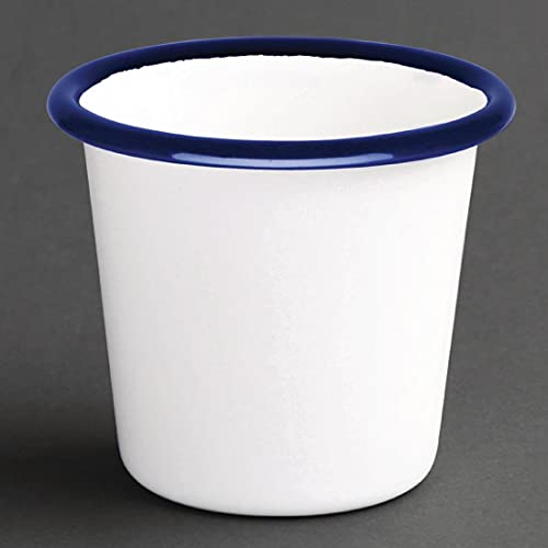 Olympia DC383 Sossentasse emailliert weiss/blau