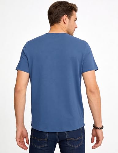 iClosam Men's Short-Sleeved Henley T-Shirt, Slim Fit Elastic Cotton, Basic Casual for Summer, Daily and Going Out with Plain Style