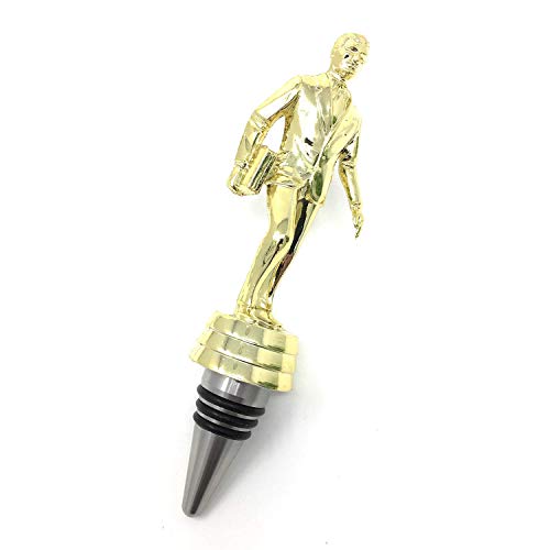 Salesman Wine Bottle Stopper - Handmade with Stainless Steel Base and Repurposed Trophy Top - Thumbnail 5
