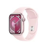 Apple Watch Series 9 GPS 41mm Pink Aluminum Case with Light Pink Sport Band - S/M Apple Watch Series 9 GPS 41mm Pink Aluminum Case with Light Pink Sport Band - S/M