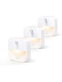 Eufy Lumi Stick-On Night Light, Warm White LED, Motion Sensor, Bedroom, Bathroom, Kitchen, Hallway, Stairs, Energy Efficient, Compact, 3-pack