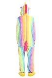 LeaveLive Adult Unicorn Onesie Kigurumi Animal Costume (L(168-177CM), Rainbow Unicorn)