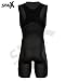 Sparx X Triathlon Suit Men Racing Tri Cycling Skin Suit Bike Swim Run (Black, Medium)
