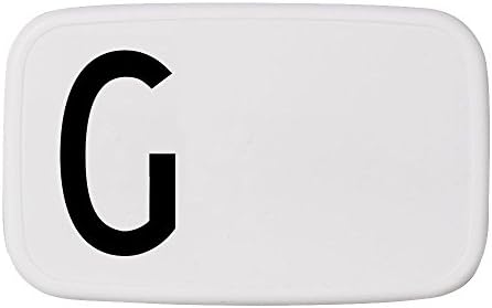 Design Letters Personal Lunch Box White (P) | Personalised Food Storage Container for Men, Women, Girls and Boys | White Lunch/Food Box for Travel | Use as Sandwich Box | Dishwasher & Microwave Safe