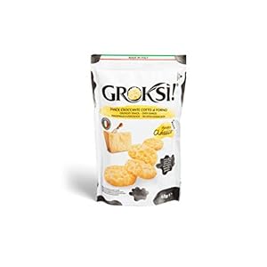 GROKSi! Classico 1x 60g laktosefrei glutenfrei ohne Kohlenhydrate Snack aus Italien Käse Parmesan Cracker Protein, Grana…