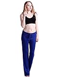 HDE Womens Stretchy Loose Yoga Gym Sports Athletic Drawstring Lounge Pants (Blue, XX-Large)