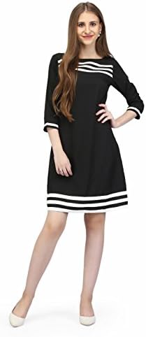 Women's Crepe Black Color Bodycon Casual Dress